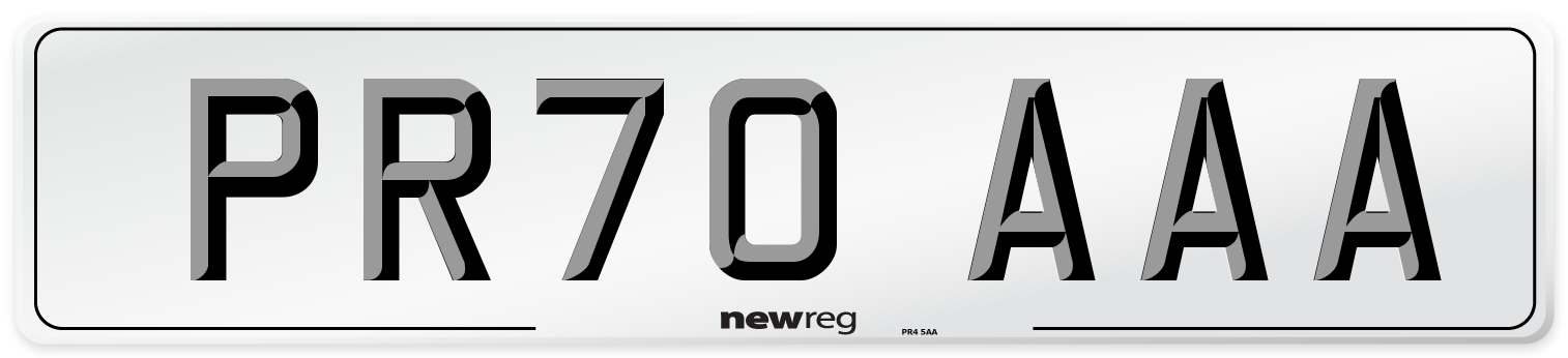 PR70 AAA Number Plate from New Reg